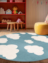 Wonder Tykes Collection Area Rug -  Dreamview Round Sky blue  lifestyle 66