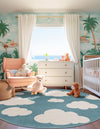 Wonder Tykes Collection Area Rug -  Dreamview Round Sky blue  lifestyle 75