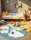 Wonder Tykes Collection Area Rug -  Dreamview Round Sky blue  lifestyle 84