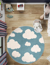 Wonder Tykes Collection Area Rug -  Dreamview Round Sky blue  lifestyle 129