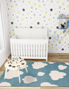 Wonder Tykes Collection Area Rug -  Dreamview Square Sky blue  lifestyle 113