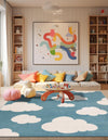 Wonder Tykes Collection Area Rug -  Dreamview Square Sky blue  lifestyle 122