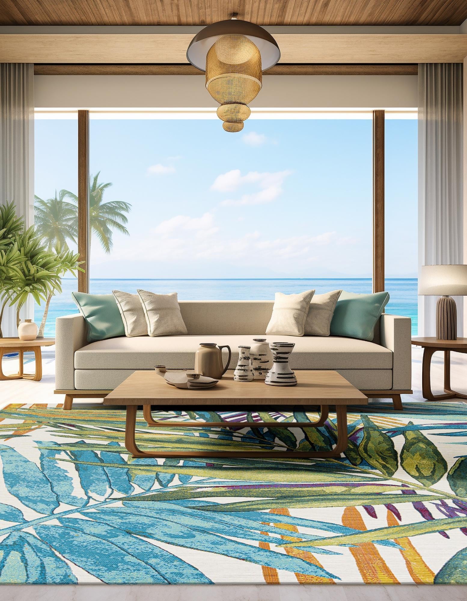 Seaside Blooms Collection Area Rug -  Arcadia