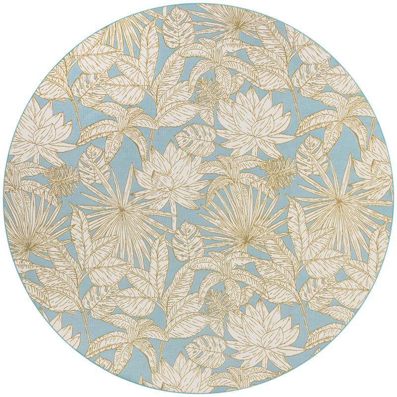 Seaside Blooms Collection Area Rug -  Shalimar Round Soft Blue  lifestyle 11