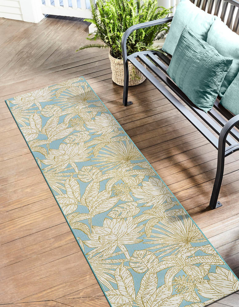 Seaside Blooms Collection Area Rug -  Shalimar Runner Soft Blue  lifestyle 13