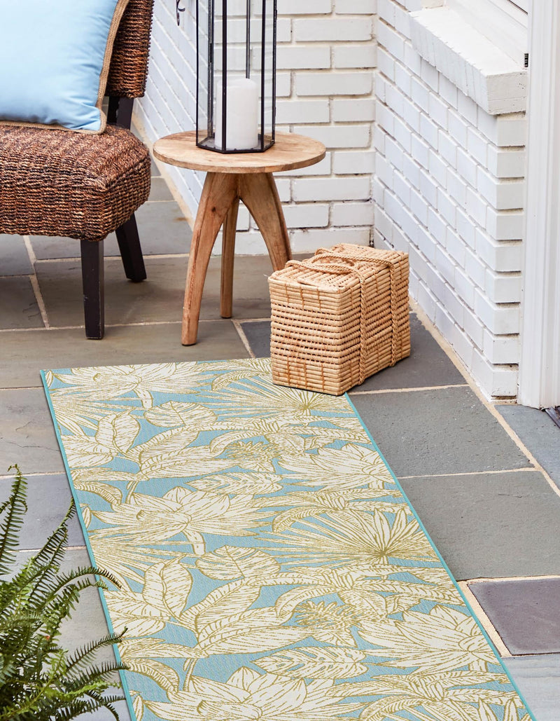 Seaside Blooms Collection Area Rug -  Shalimar Runner Soft Blue  lifestyle 25