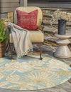 Seaside Blooms Collection Area Rug -  Shalimar Round Soft Blue  lifestyle 18