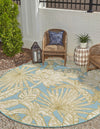 Seaside Blooms Collection Area Rug -  Shalimar Round Soft Blue  lifestyle 24