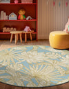 Seaside Blooms Collection Area Rug -  Shalimar Round Soft Blue  lifestyle 33