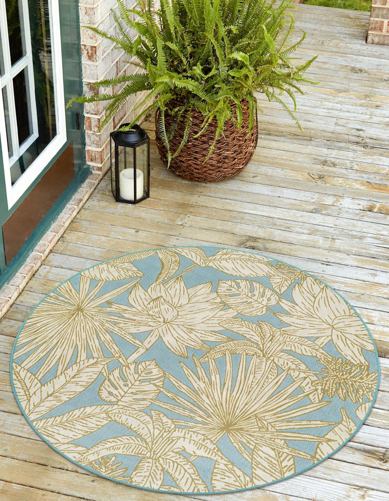 Seaside Blooms Collection Area Rug -  Shalimar Round Soft Blue  lifestyle 36