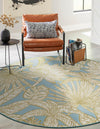 Seaside Blooms Collection Area Rug -  Shalimar Round Soft Blue  lifestyle 39