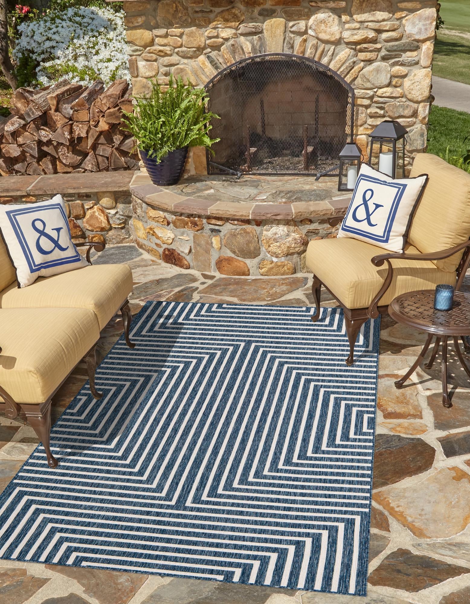 Urban Terrace Collection Area Rug -  Astoria (Blue)