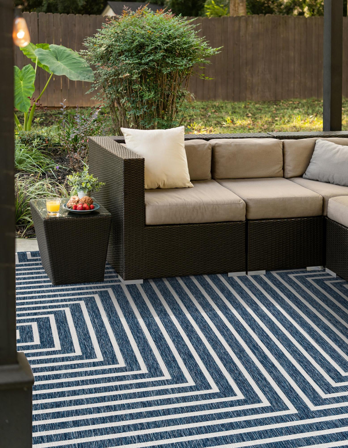 Urban Terrace Collection Area Rug -  Astoria (Blue) Square Blue  lifestyle 0