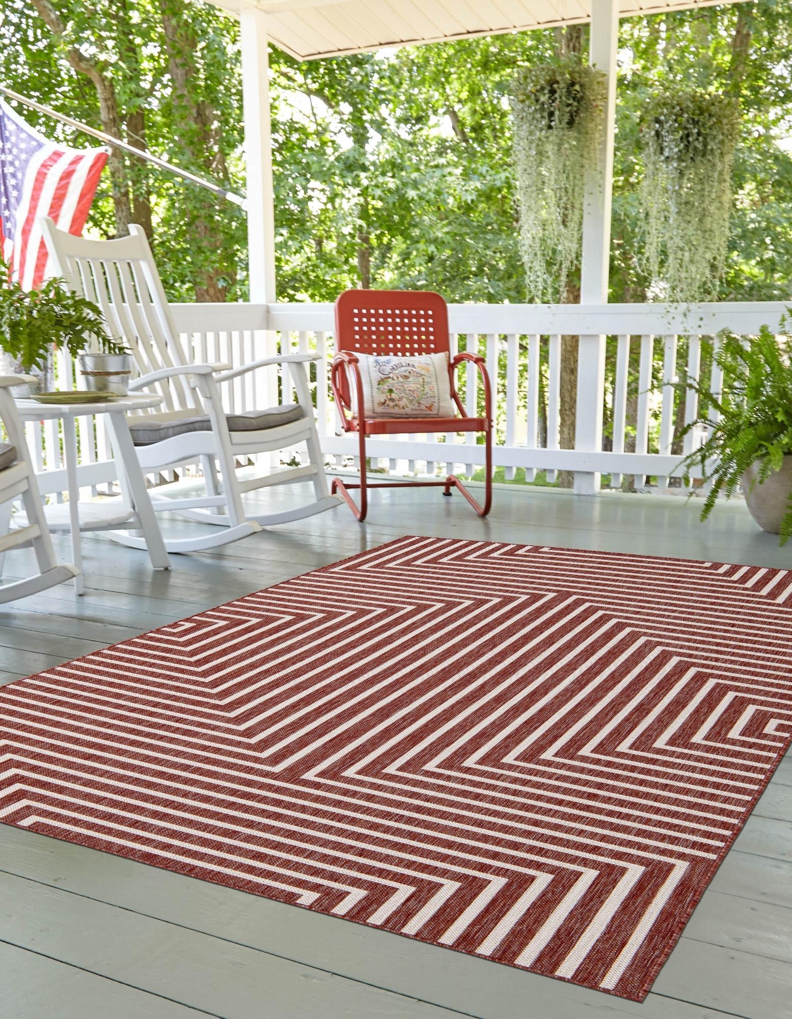 Urban Terrace Collection Area Rug -  Astoria (Rust Red)