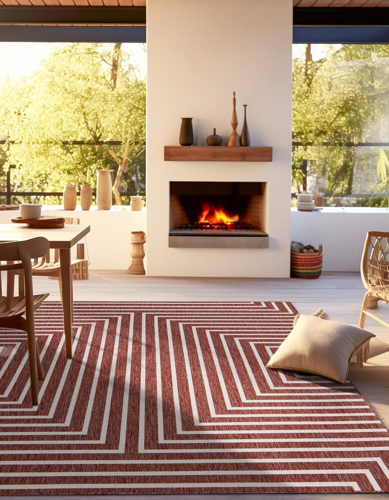 Urban Terrace Collection Area Rug -  Astoria (Rust Red)