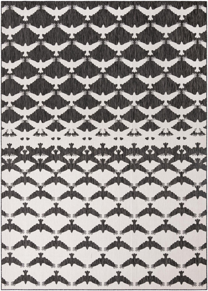 Urban Terrace Collection Area Rug -  Gramercy Rectangle Black and White  lifestyle 2