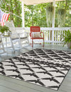 Urban Terrace Collection Area Rug -  Gramercy Rectangle Black and White  lifestyle 0