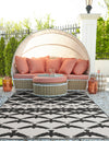 Urban Terrace Collection Area Rug -  Gramercy Rectangle Black and White  lifestyle 3