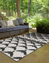 Urban Terrace Collection Area Rug -  Gramercy Rectangle Black and White  lifestyle 6