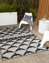 Urban Terrace Collection Area Rug -  Gramercy Rectangle Black and White  lifestyle 9