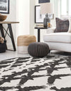 Urban Terrace Collection Area Rug -  Gramercy Round Black and White  lifestyle 20