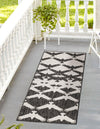 Urban Terrace Collection Area Rug -  Gramercy Runner Black and White  lifestyle 9