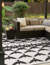 Urban Terrace Collection Area Rug -  Gramercy Square Black and White  lifestyle 0