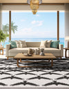 Urban Terrace Collection Area Rug -  Gramercy Square Black and White  lifestyle 2