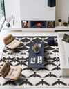 Urban Terrace Collection Area Rug -  Gramercy Square Black and White  lifestyle 8