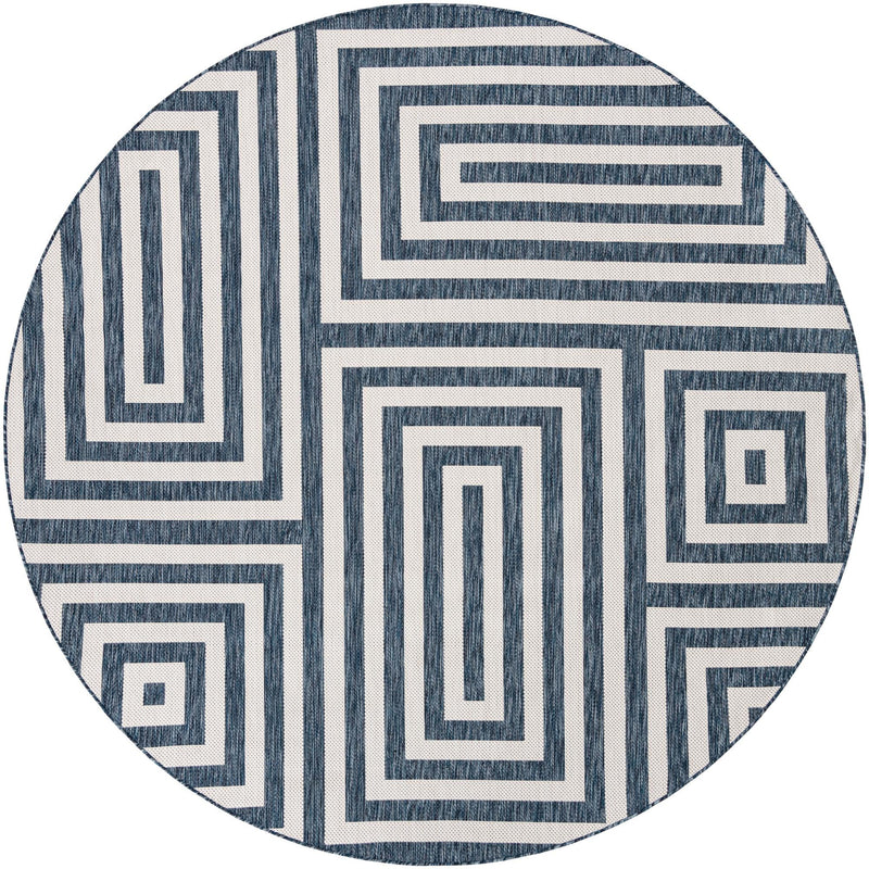 Urban Terrace Collection Area Rug -  Flatiron Round Blue Main