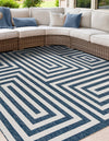 Urban Terrace Collection Area Rug -  Flatiron Square Blue  lifestyle 3