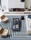 Urban Terrace Collection Area Rug -  Flatiron Square Blue  lifestyle 8