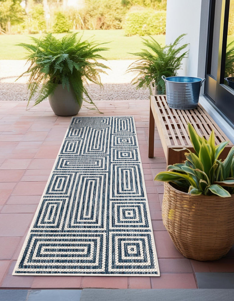 Urban Terrace Collection Area Rug -  Flatiron Runner Blue  lifestyle 7