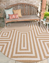 Urban Terrace Collection Area Rug -  Flatiron Round Taupe  lifestyle 0