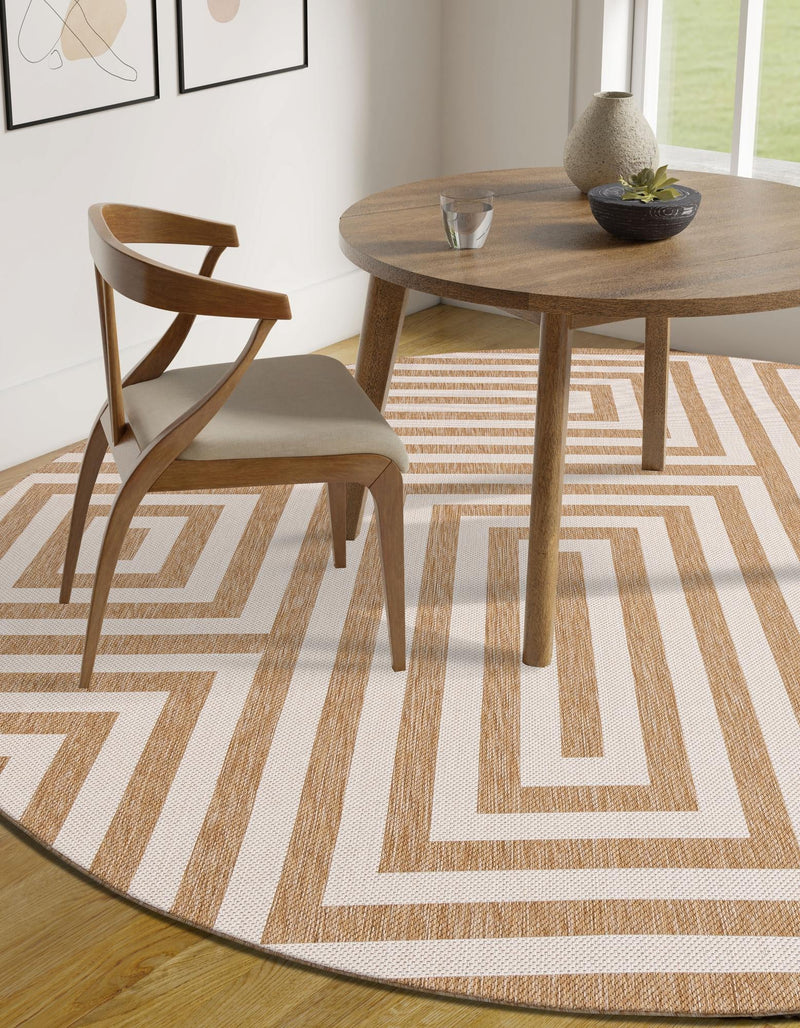 Urban Terrace Collection Area Rug -  Flatiron Round Taupe  lifestyle 8