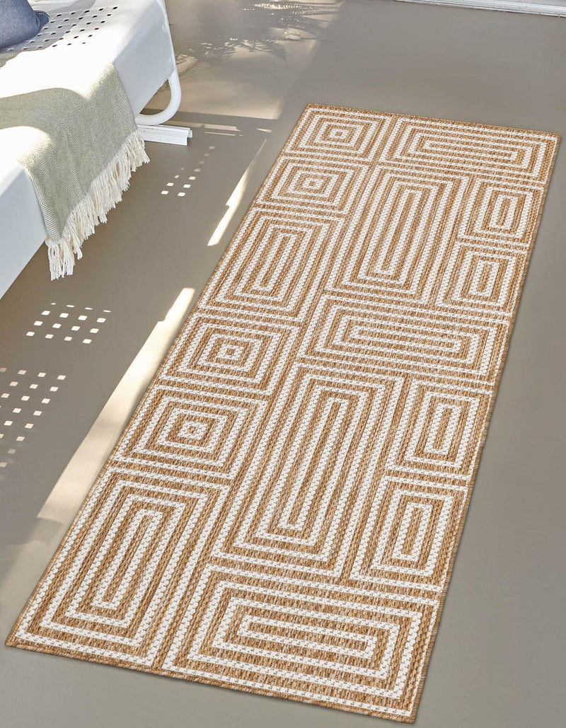 Urban Terrace Collection Area Rug -  Flatiron Runner Taupe  lifestyle 7