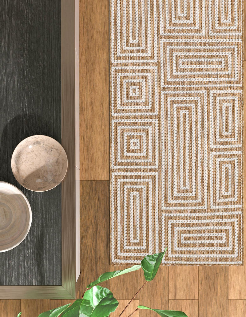 Urban Terrace Collection Area Rug -  Flatiron Runner Taupe  lifestyle 10