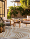 Urban Terrace Collection Area Rug -  Flatiron Square Taupe  lifestyle 9