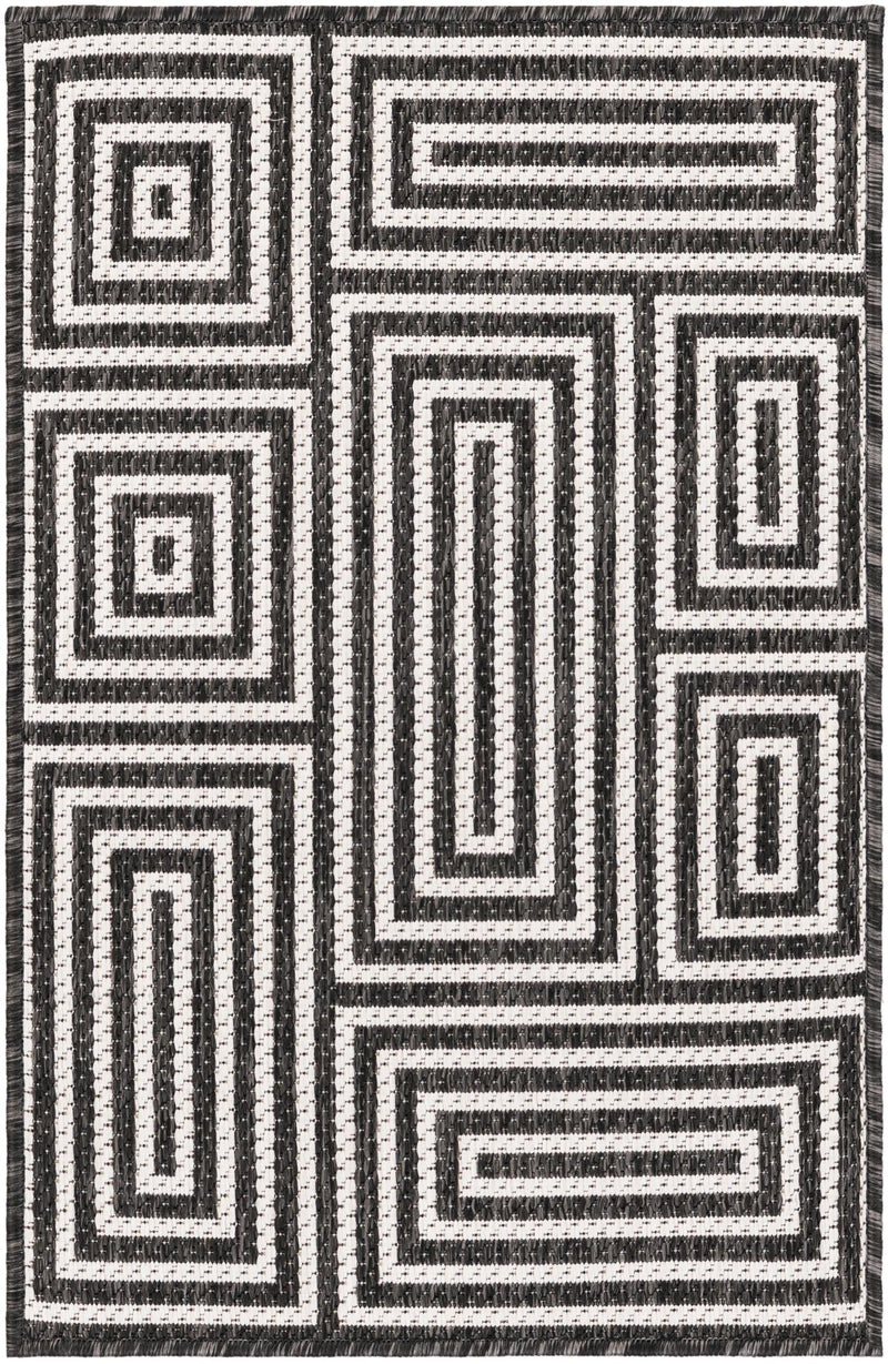 Urban Terrace Collection Area Rug -  Flatiron Rectangle Black and White Main