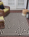 Urban Terrace Collection Area Rug -  Flatiron Rectangle Black and White  lifestyle 7