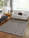 Urban Terrace Collection Area Rug -  Flatiron Rectangle Black and White  lifestyle 10