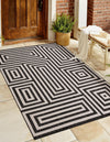 Urban Terrace Collection Area Rug -  Flatiron Rectangle Black and White  lifestyle 13