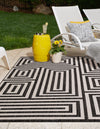 Urban Terrace Collection Area Rug -  Flatiron Rectangle Black and White  lifestyle 25