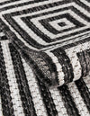 Urban Terrace Collection Area Rug -  Flatiron Rectangle Black and White  lifestyle 2