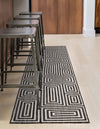 Urban Terrace Collection Area Rug -  Flatiron Runner Black and White  lifestyle 67