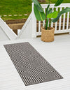 Urban Terrace Collection Area Rug -  Flatiron Runner Black and White  lifestyle 94