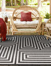 Urban Terrace Collection Area Rug -  Flatiron Square Black and White  lifestyle 113