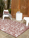 Urban Terrace Collection Area Rug -  Madison Rectangle Rust Red  lifestyle 9