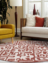 Urban Terrace Collection Area Rug -  Madison Round Rust Red  lifestyle 4