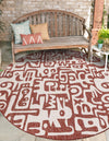 Urban Terrace Collection Area Rug -  Madison Round Rust Red  lifestyle 5